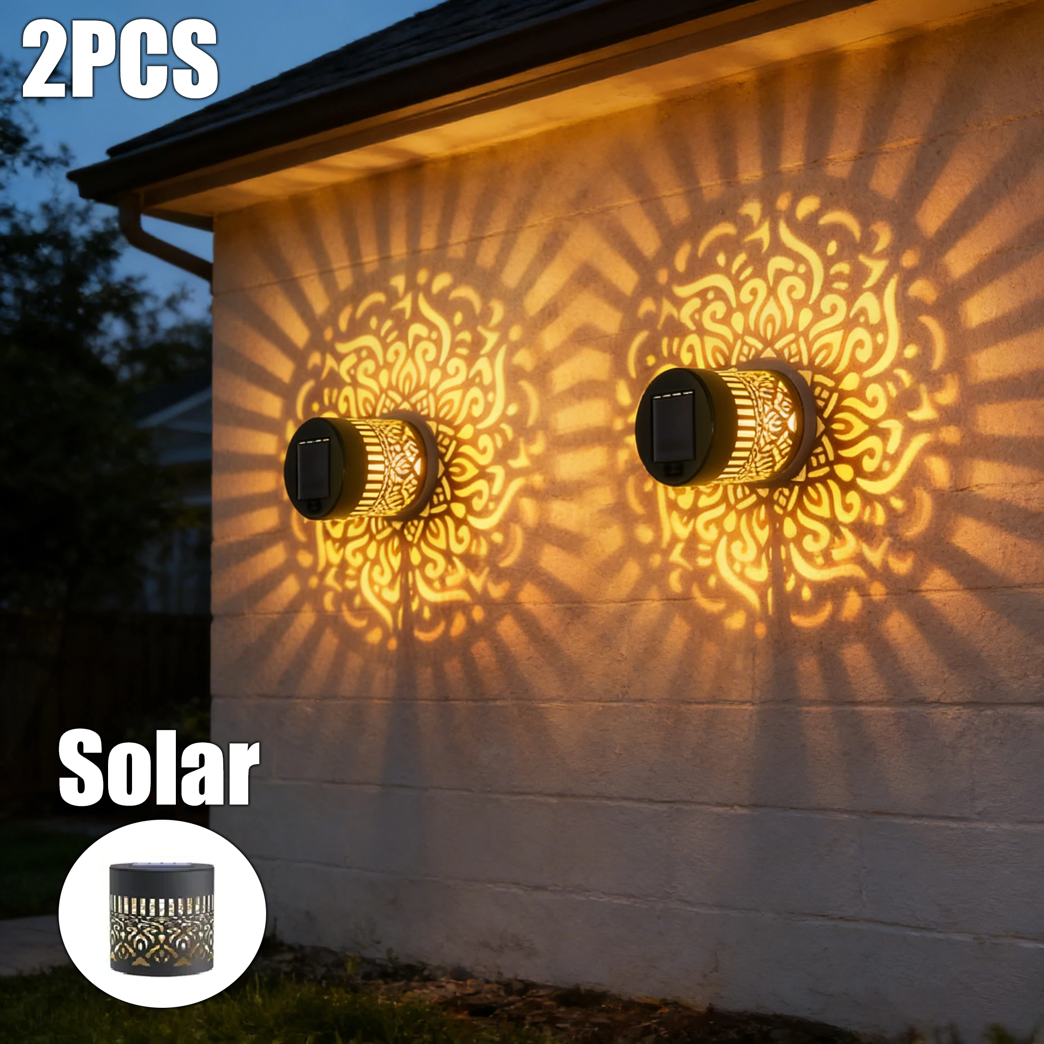 Solar Mandala Projection Light 2Pc Waterproof Solar Garden Light LED Outdoor Step Wall Lamp for Yard Patio Decorative Lighting
Solar Mandala Projection Light 2Pc Waterproof Solar Garden Light LED Outdoor Step Wall Lamp for Yard Patio Decorative Lighting