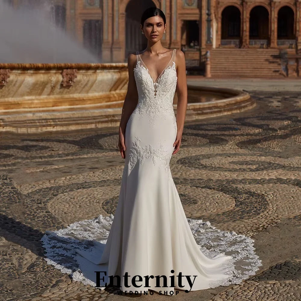 Customized Charming Lace Applique Wedding Dress Exquisite V-neck Bridal Gown Spaghetti Strap Wedding Gown Vestidos De Novia
Customized Charming Lace Applique Wedding Dress Exquisite V-neck Bridal Gown Spaghetti Strap Wedding Gown Vestidos De Novia