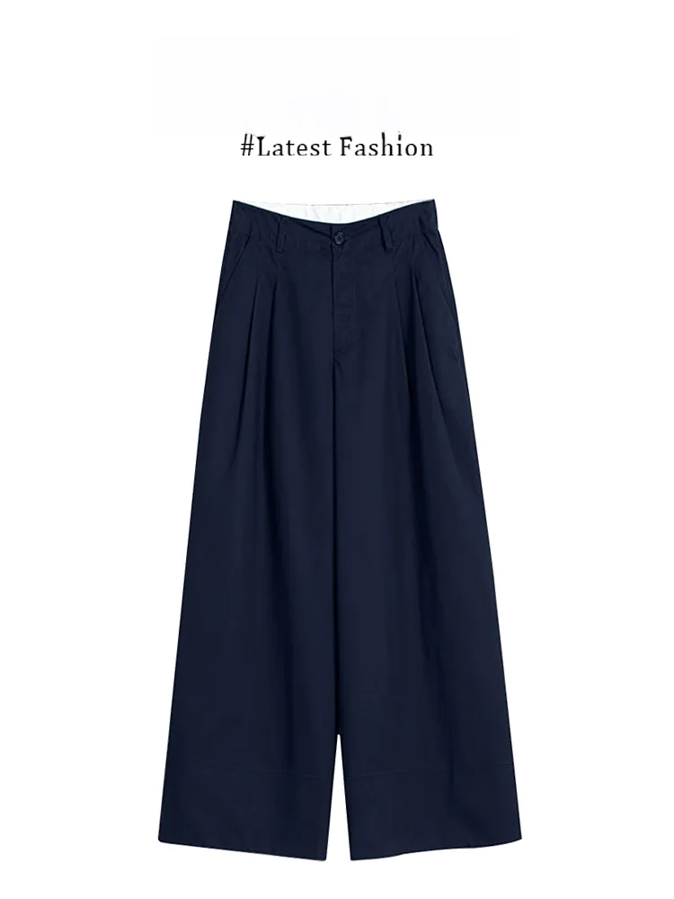 Loose High Waist Wide Leg Suit Pants Women's Summer Casual Loose Feeling Tibetan Blue Long Pants Female Leisure Trousers
Loose High Waist Wide Leg Suit Pants Women's Summer Casual Loose Feeling Tibetan Blue Long Pants Female Leisure Trousers