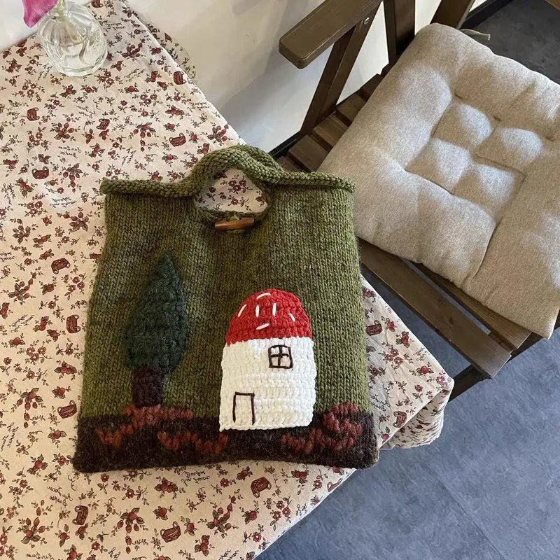 Очаровательная ручная вязка «Будинок грибков в лесу», винтажная сумка Sle из мягкого шерстяного материала, пригородная застежка-молния, ежедневное использование
Очаровательная ручная вязка «Будинок грибков в лесу», винтажная сумка Sle из мягкого шерстяного материала, пригородная застежка-молния, ежедневное использование