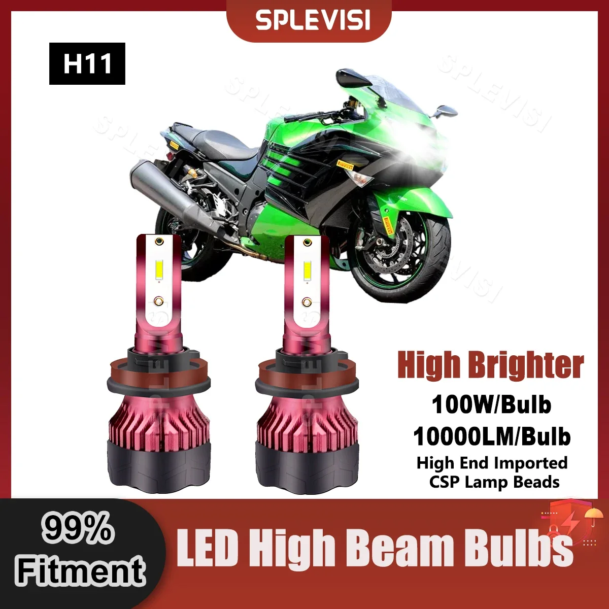 Pair H11 Motorcycle Bulbs LED Headlight High Beam 6000K 200W 20000LM 9V-36V For Kawasaki Ninja ZX14 ZX1400C 2008 2009 2010 2011
Pair H11 Motorcycle Bulbs LED Headlight High Beam 6000K 200W 20000LM 9V-36V For Kawasaki Ninja ZX14 ZX1400C 2008 2009 2010 2011