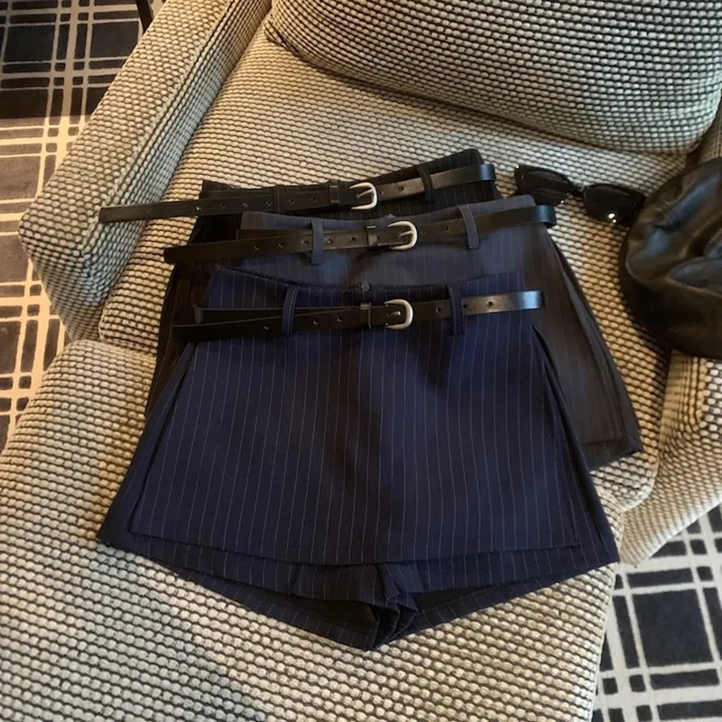 Striped Side Slit Mini Shorts Skirt Women Y2K High Waist with Belt Casual A Line Skirt Spring Office Lady All Match Suit Skirts
Striped Side Slit Mini Shorts Skirt Women Y2K High Waist with Belt Casual A Line Skirt Spring Office Lady All Match Suit Skirts