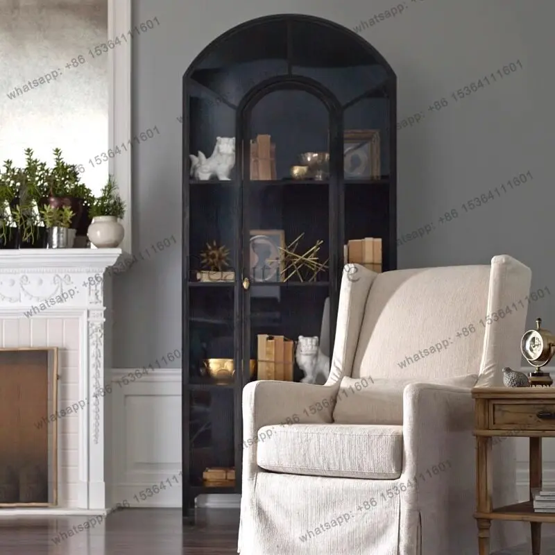 French light luxury solid wood bookcase household simple high-grade arched display cabinet with glass door
French light luxury solid wood bookcase household simple high-grade arched display cabinet with glass door