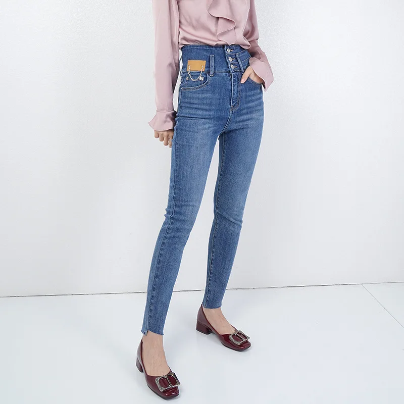 Three Buttons High Waist Pencil Jeans For Women Fashion Stretch Skinny Slim Denim Pants Female Bottoms s123
Three Buttons High Waist Pencil Jeans For Women Fashion Stretch Skinny Slim Denim Pants Female Bottoms s123