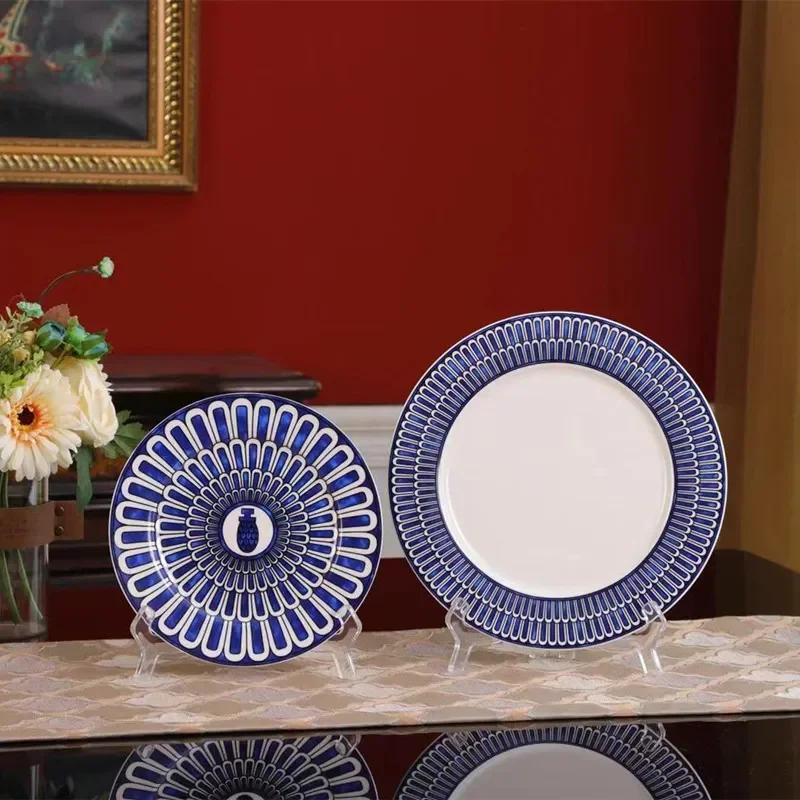 European-Style Exotic Blue Plate Home Breakfast Luxury Dinner Plate Bowl Home Decoration Sample Decorative Tray Dinnerware Set
European-Style Exotic Blue Plate Home Breakfast Luxury Dinner Plate Bowl Home Decoration Sample Decorative Tray Dinnerware Set
