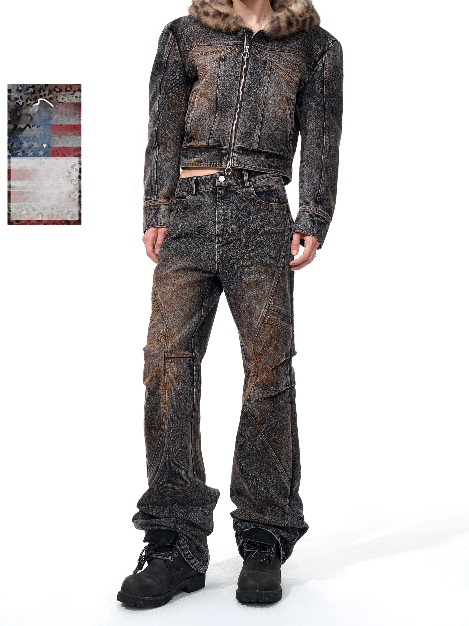 Retro Washed Denim Jeans Men Straight Leg Rust Color Deconstructed Design Sensation Autumn Season StarTexceedEnd Men's Jeans
Retro Washed Denim Jeans Men Straight Leg Rust Color Deconstructed Design Sensation Autumn Season StarTexceedEnd Men's Jeans
