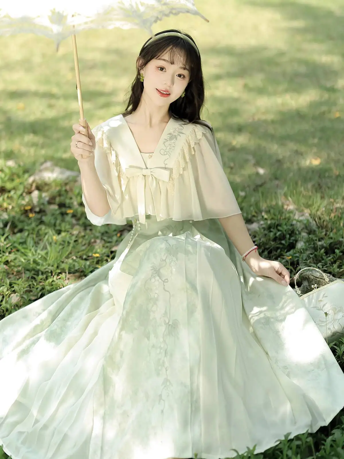 Guannan Bridge Qingti Poetry New Chinese Style Improved Strap Dress Set Daily Han Element Dress Hanfu Women Summer 
Guannan Bridge Qingti Poetry New Chinese Style Improved Strap Dress Set Daily Han Element Dress Hanfu Women Summer