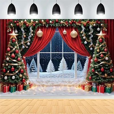 Christmas Day New Year Party Photography Backdrops Prop Window Living Room Interior Xmas Tree Snow Theme Photo Background FN-78
Christmas Day New Year Party Photography Backdrops Prop Window Living Room Interior Xmas Tree Snow Theme Photo Background FN-78