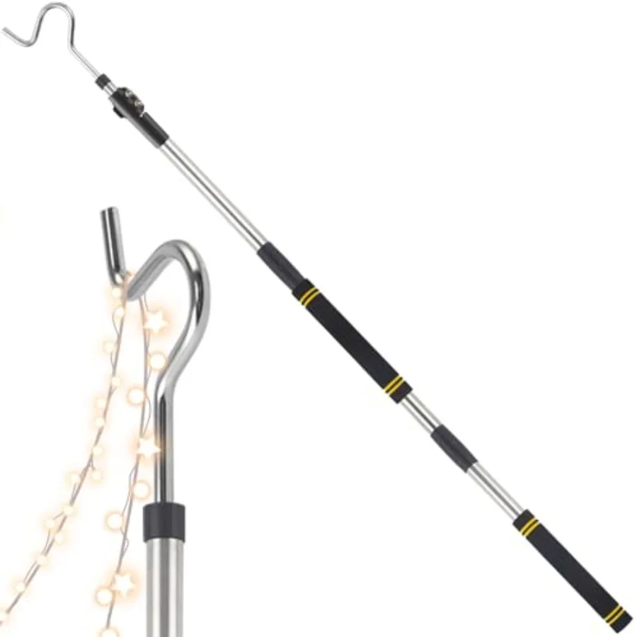 Clothes Hooks 49"-91" Extendable Coat Hook Durable and Sturdy Telescopic Pole for Hanging and Retrieval Lights Rope Wreaths Bir
Clothes Hooks 49"-91" Extendable Coat Hook Durable and Sturdy Telescopic Pole for Hanging and Retrieval Lights Rope Wreaths Bir