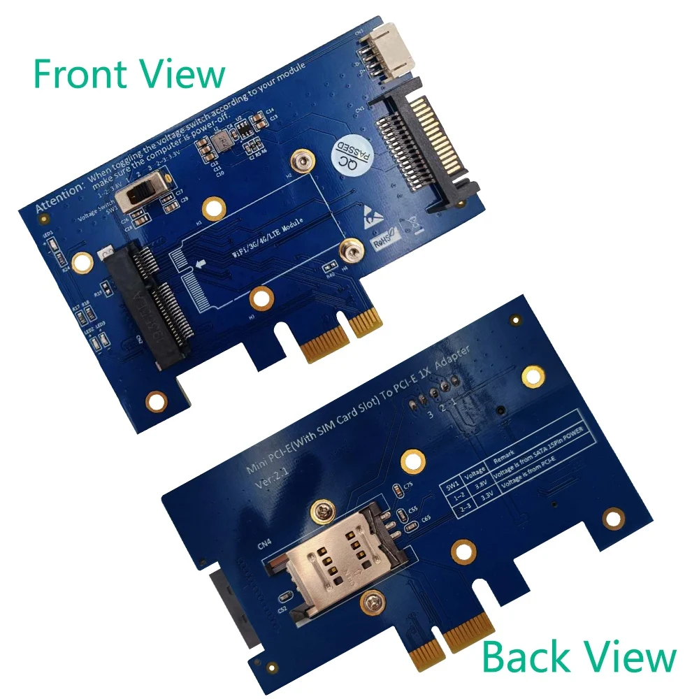 2 Antenna Mini PCI-E PCI Express To PCI-E 1X Adapter With SIM Card Slot For Wifi And 3G/4G/LTE Card
2 Antenna Mini PCI-E PCI Express To PCI-E 1X Adapter With SIM Card Slot For Wifi And 3G/4G/LTE Card