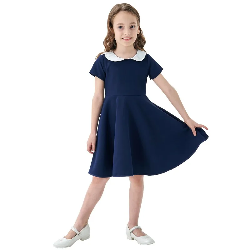 Classic Spring and Summer New Girls Dress College Style Children Spring Fall Color Contrasting Short Sleeve A-line Pleated Dress
Classic Spring and Summer New Girls Dress College Style Children Spring Fall Color Contrasting Short Sleeve A-line Pleated Dress