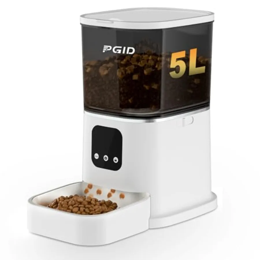 Automatic Cat Dog Food Dispenser for Home Use Plastic White 5L Capacity with APP Control 2.4G Timing and 2-Way Audio for Multip
Automatic Cat Dog Food Dispenser for Home Use Plastic White 5L Capacity with APP Control 2.4G Timing and 2-Way Audio for Multip