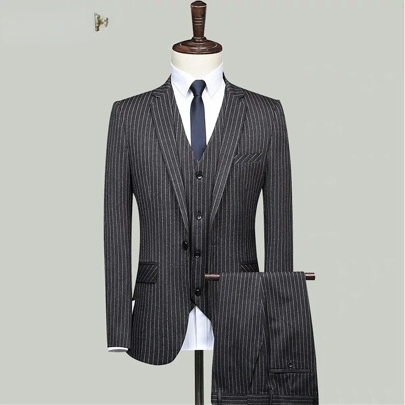 Men Loose Coat Formal Suit Striped Smart Business Slim Fit Jacket Wedding Dress Pants Vest Suit
Men Loose Coat Formal Suit Striped Smart Business Slim Fit Jacket Wedding Dress Pants Vest Suit