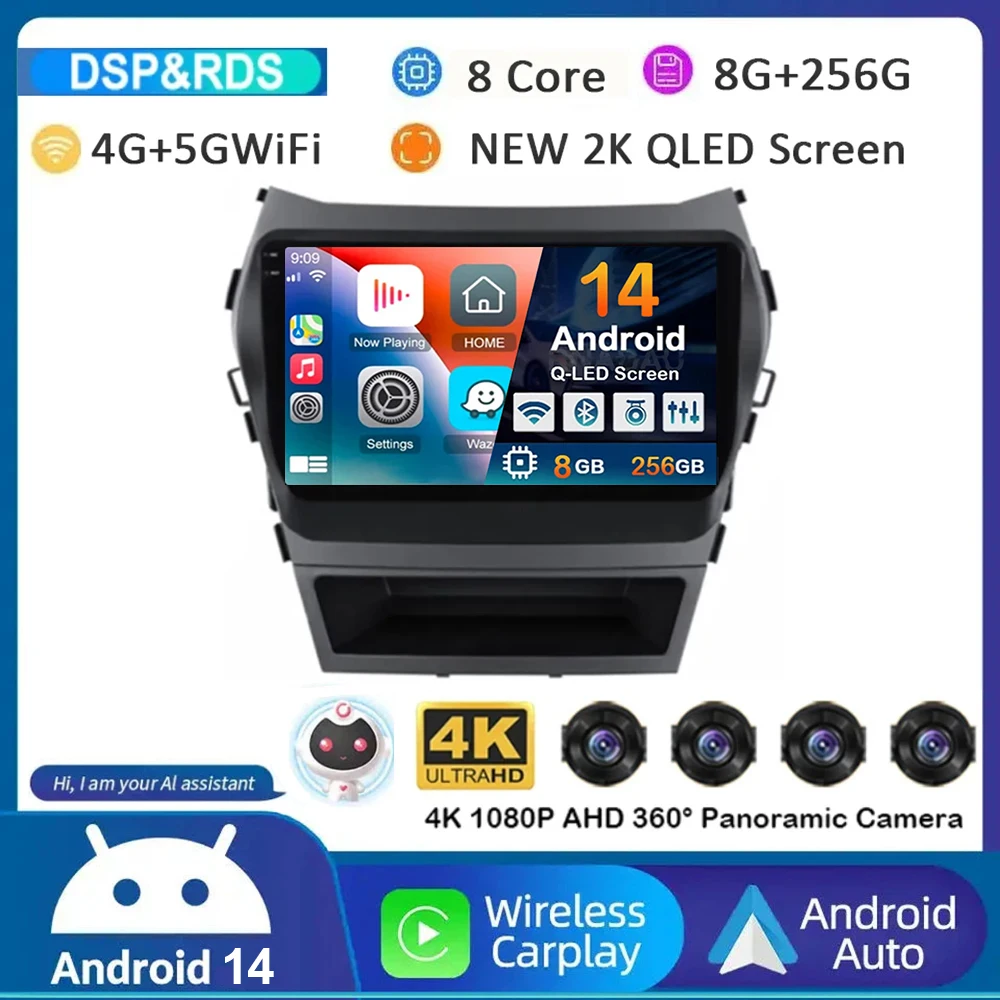Android 14 Auto Carplay Car Radio For Hyundai Santa Fe 3 ix45 2013 2014 2015 2016 2017 GPS Stereo Multimedia Player 360 Camera
Android 14 Auto Carplay Car Radio For Hyundai Santa Fe 3 ix45 2013 2014 2015 2016 2017 GPS Stereo Multimedia Player 360 Camera