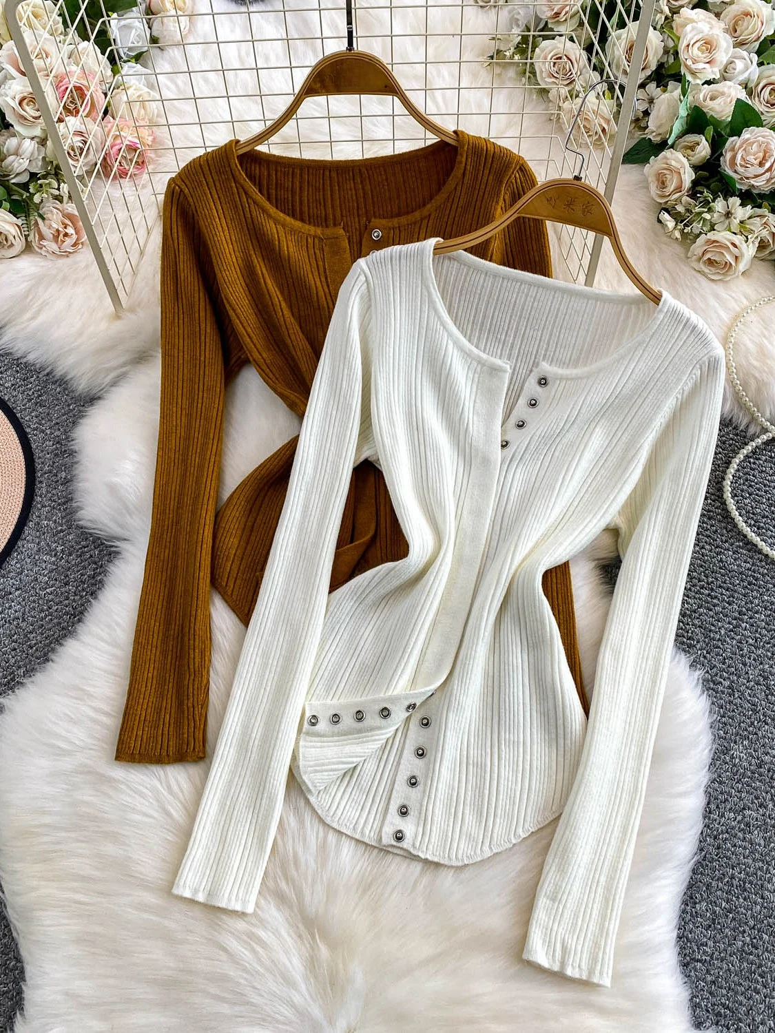 Ele Knitted Long Sve Coat Women's Autumn Winter Slim Fit Asymmetric round Ne Button up Casual Soft Medium Thi
Ele Knitted Long Sve Coat Women's Autumn Winter Slim Fit Asymmetric round Ne Button up Casual Soft Medium Thi