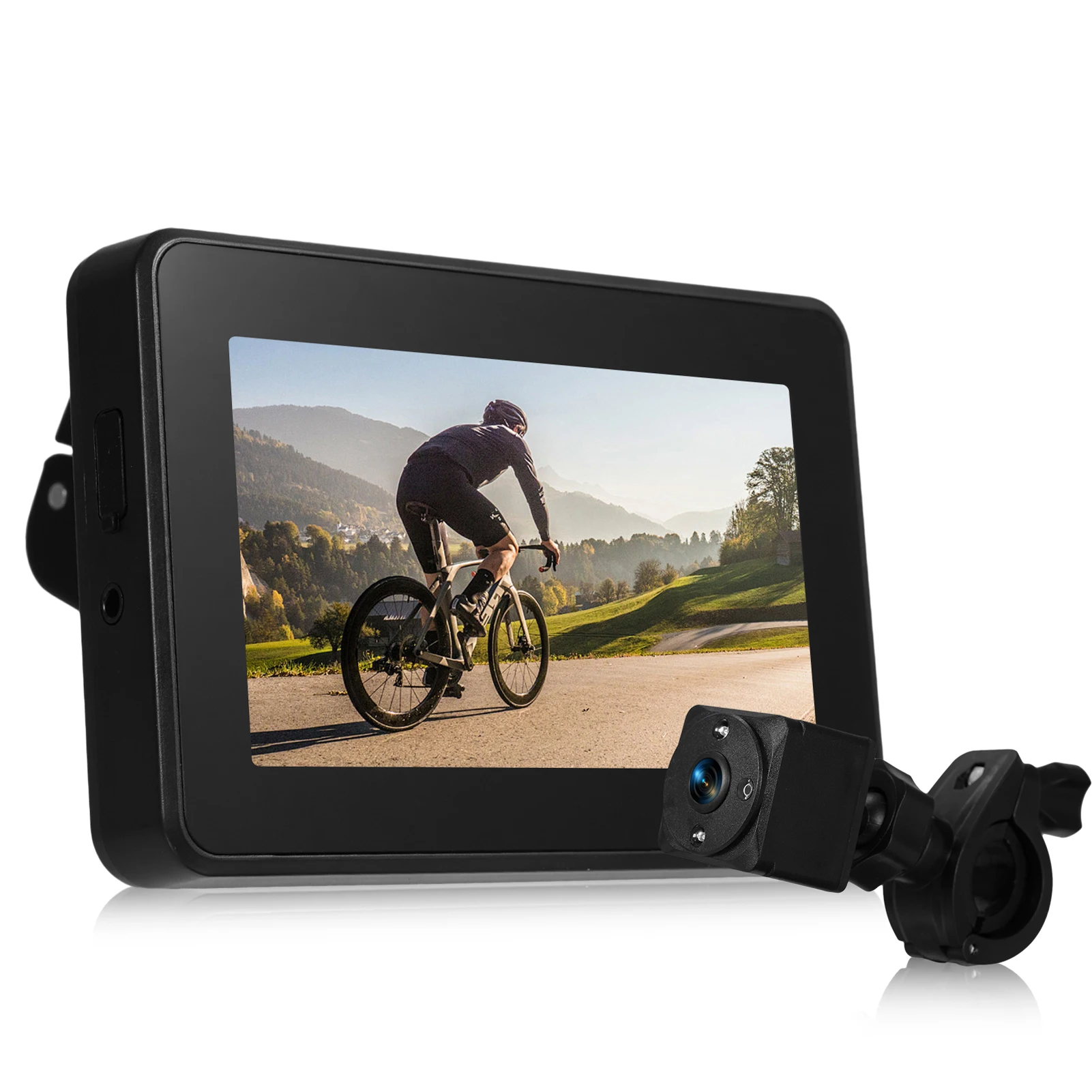 Handlebar Bike Mirror, 1080P Rechargeable Bicycle Rear View Camera with 4.3'' Monitor Color Night Vision 110° Wide Angle View
Handlebar Bike Mirror, 1080P Rechargeable Bicycle Rear View Camera with 4.3'' Monitor Color Night Vision 110° Wide Angle View