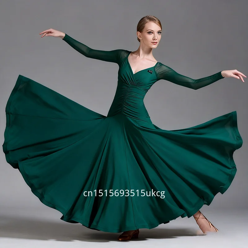 For Female Long Sleeve Modern Dance Dress Mesh Wide Hemline Standard Dance Ballroom Dance Dress Raves Stage Party Dance Clothing
For Female Long Sleeve Modern Dance Dress Mesh Wide Hemline Standard Dance Ballroom Dance Dress Raves Stage Party Dance Clothing