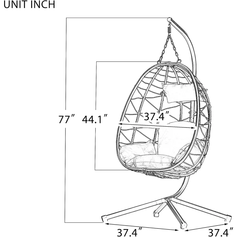 Premium Hanging Egg Chair with Stand - Includes Comfort Cushion, Supports 350 lbs
Premium Hanging Egg Chair with Stand - Includes Comfort Cushion, Supports 350 lbs