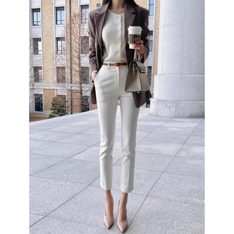 Pendant Ankle-Length Suit Pants Women's Spring and Autumn New High Waist Straight Ankle-Length Pants High Sense Professional Com
Pendant Ankle-Length Suit Pants Women's Spring and Autumn New High Waist Straight Ankle-Length Pants High Sense Professional Com