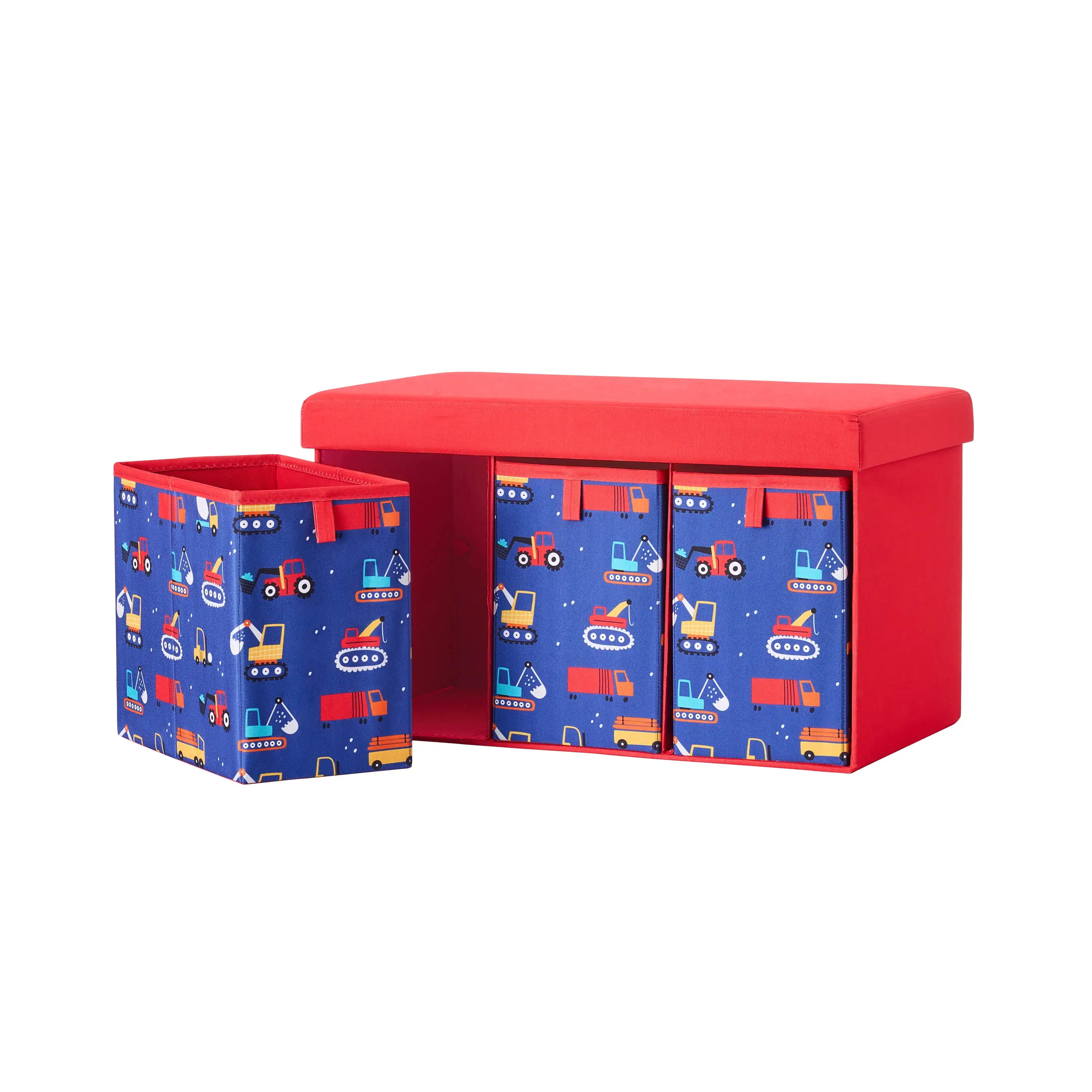 28 inch Bench with 3 Drawers, Red Truck Pattern, Kids' Storage Seating, Character Group
28 inch Bench with 3 Drawers, Red Truck Pattern, Kids' Storage Seating, Character Group