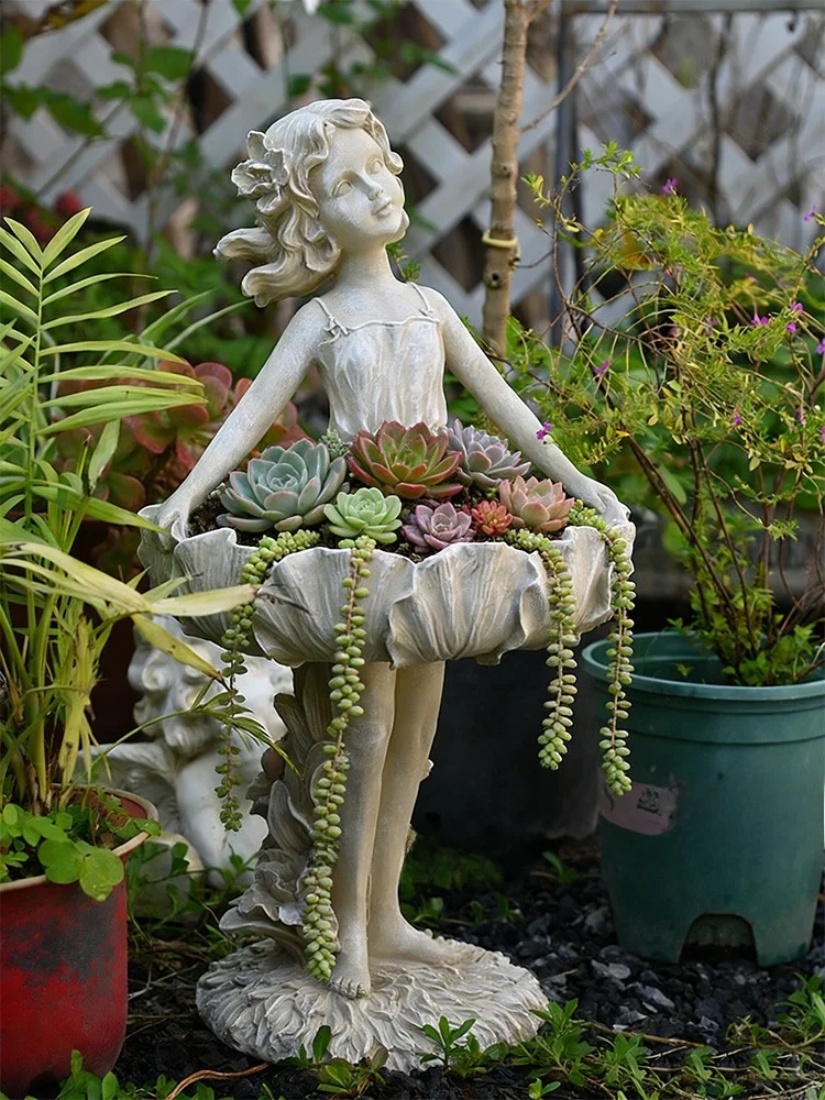 European Style Fairy Girl Flower Pot Garden Angel Sculpture Balcony Outdoor Decorations Rural Style Resin Courtyard Decorations
European Style Fairy Girl Flower Pot Garden Angel Sculpture Balcony Outdoor Decorations Rural Style Resin Courtyard Decorations