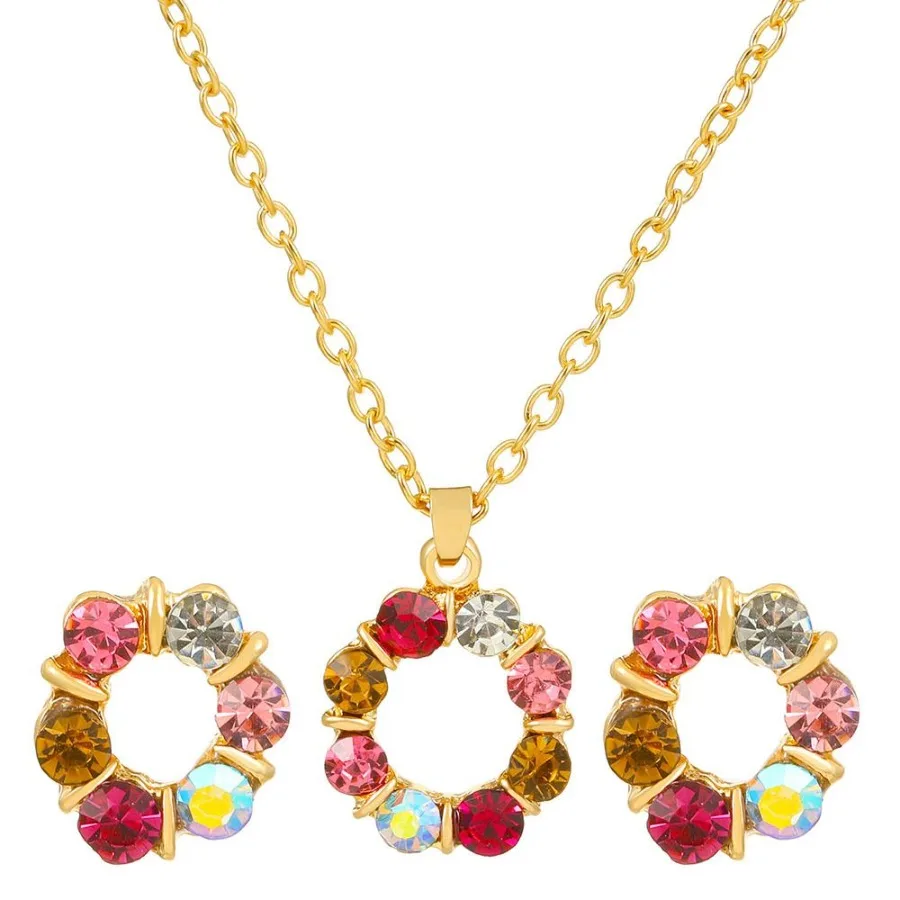 3pcs Earrings Plus Necklace Luxury Jewelry Set Inlaid Colorful Zircon Perfect Summer Vacation Dr Match Daily Outfits
3pcs Earrings Plus Necklace Luxury Jewelry Set Inlaid Colorful Zircon Perfect Summer Vacation Dr Match Daily Outfits