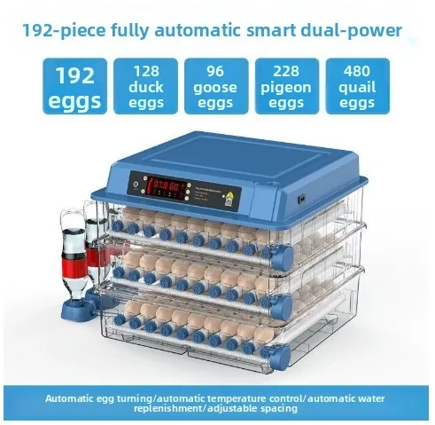 Egg Incubator Hatching Machine 192 Eggs Chicken Egg Incubator Dual Power Supply
Egg Incubator Hatching Machine 192 Eggs Chicken Egg Incubator Dual Power Supply