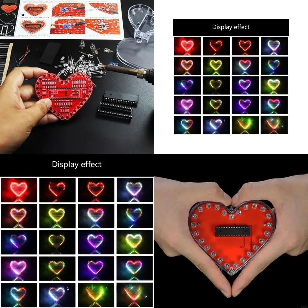 DIY Heart Shaped RGBs LED Soldering Exercise for Students and Beginner Y4QC
DIY Heart Shaped RGBs LED Soldering Exercise for Students and Beginner Y4QC