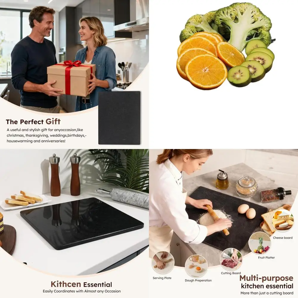 Large 16x20 Inch Black Granite Baking Board with Non-Slip Feet for Kitchen Use
Large 16x20 Inch Black Granite Baking Board with Non-Slip Feet for Kitchen Use