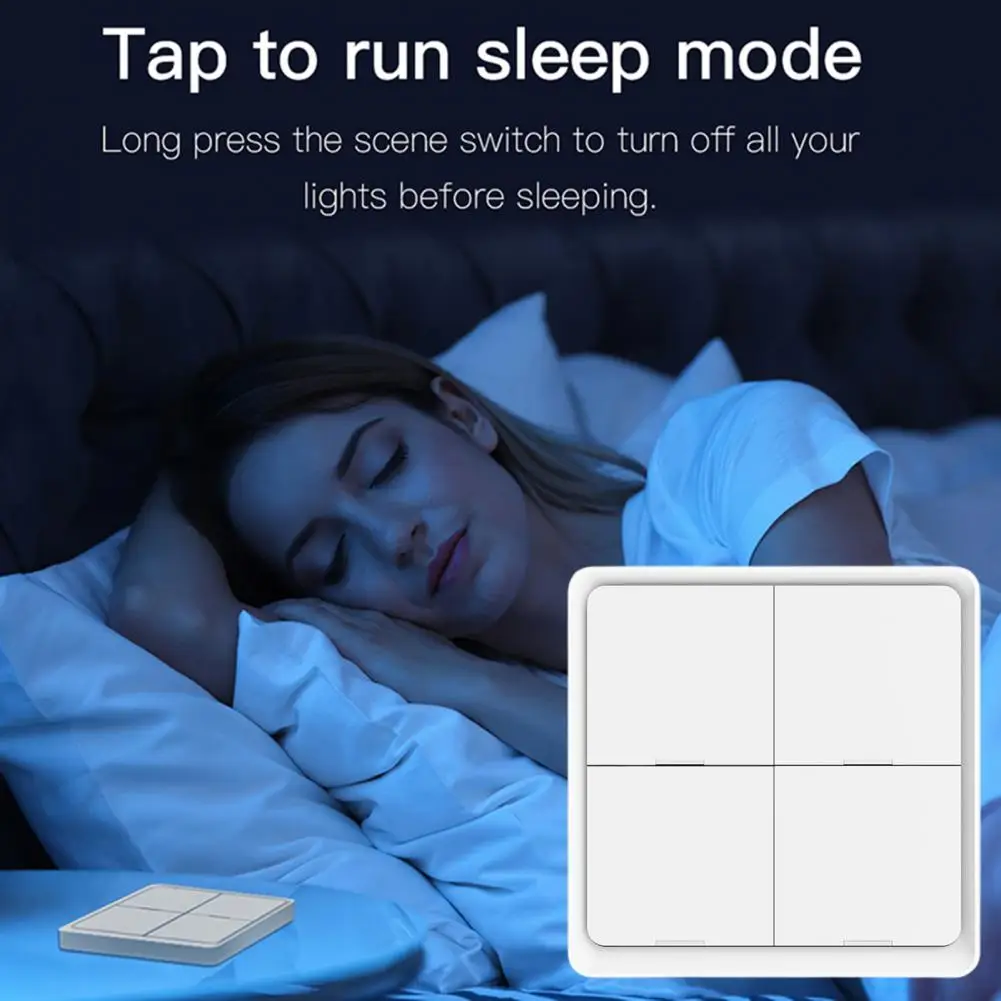 Smart Wireless Switch Useful Easy Installation with Double-sided Adhesive Home Automation Scenario Wireless Switch for Indoor
Smart Wireless Switch Useful Easy Installation with Double-sided Adhesive Home Automation Scenario Wireless Switch for Indoor