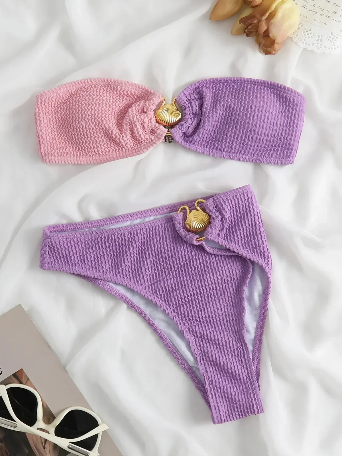 Sexy Bandeau Micro Bikini 2024 Summer Two-piece Swimsuit Women Sexy Shell Strapless Backless Swimwear Low Waist Beachwear New
Sexy Bandeau Micro Bikini 2024 Summer Two-piece Swimsuit Women Sexy Shell Strapless Backless Swimwear Low Waist Beachwear New