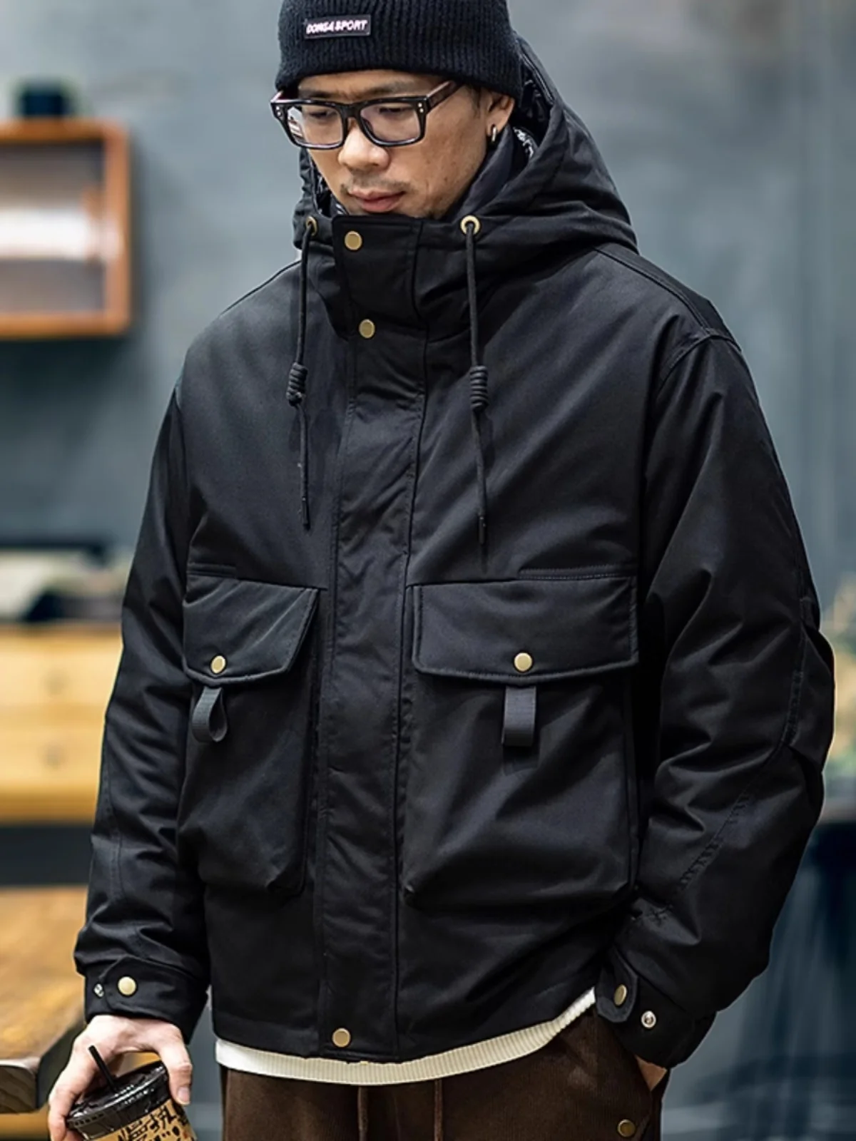 Men's Thiened ort down Jaet Winter Warm Coat Youth Faion Hooded Workwear Jaet Zipper Closure Color Outerwear
Men's Thiened ort down Jaet Winter Warm Coat Youth Faion Hooded Workwear Jaet Zipper Closure Color Outerwear