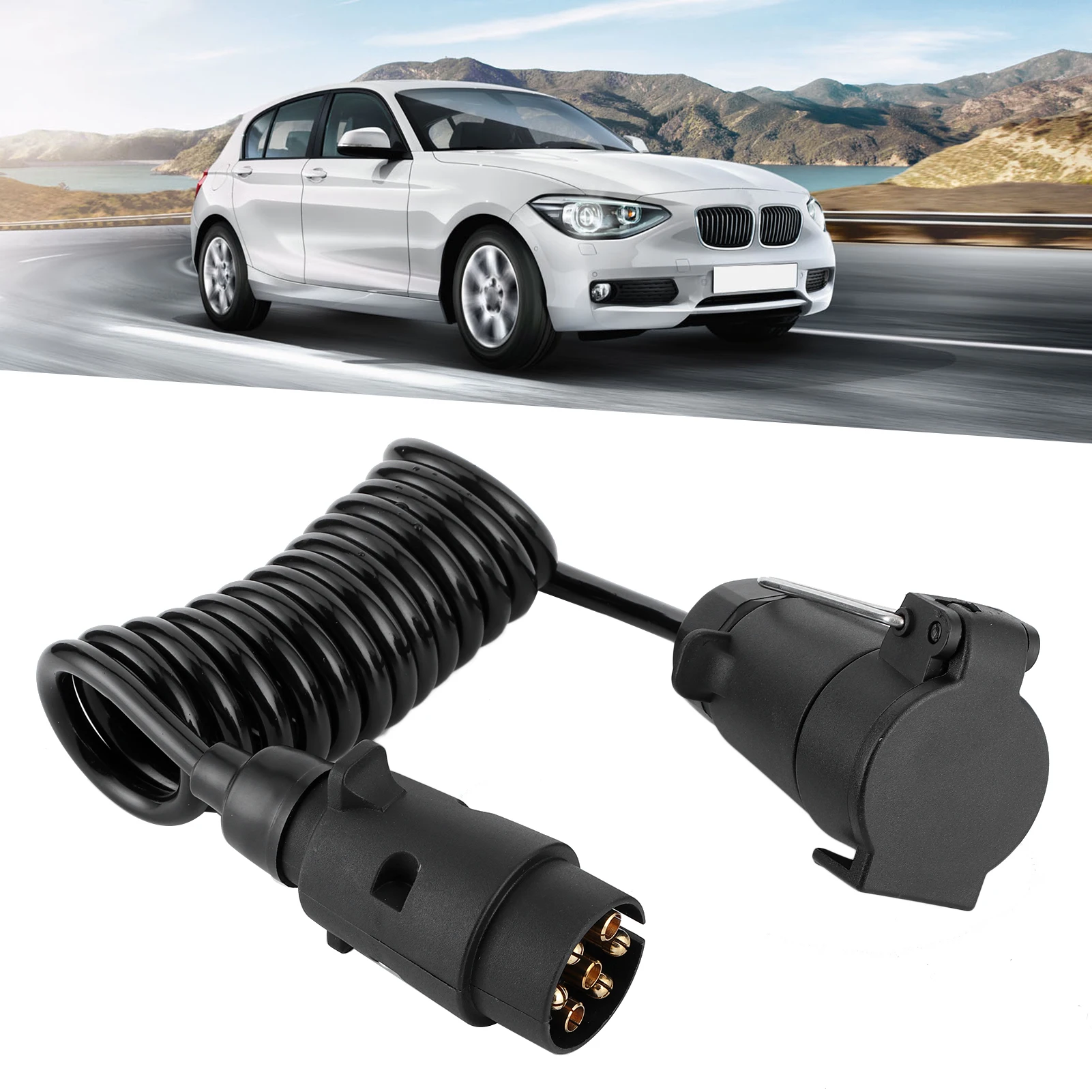 2m Spring Cable Cord 7Pin Trailer Plug Socket Adapter Wiring Connector for Caravan
2m Spring Cable Cord 7Pin Trailer Plug Socket Adapter Wiring Connector for Caravan