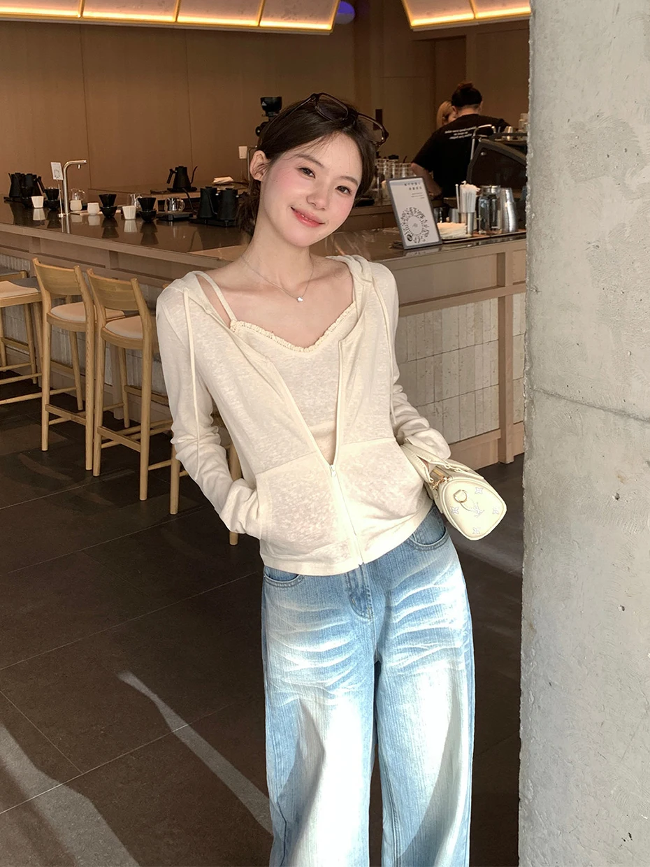 Casual Thin Breathable Silk Zipper Hooded Jacket Women Summer Slimming Short Sun Protection Open Cardigan Outerwear
Casual Thin Breathable Silk Zipper Hooded Jacket Women Summer Slimming Short Sun Protection Open Cardigan Outerwear