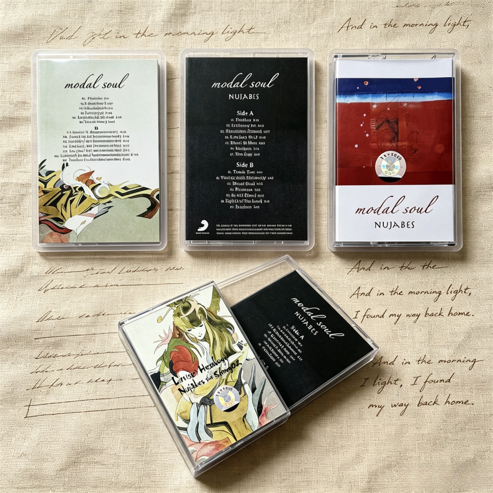 Nujabes Luv(sic) Hexalogy & Modal Soul Cassette Tape Set with Album Art Covers Retro Jazz-HipHop Collectible Gift for Fans
Nujabes Luv(sic) Hexalogy & Modal Soul Cassette Tape Set with Album Art Covers Retro Jazz-HipHop Collectible Gift for Fans