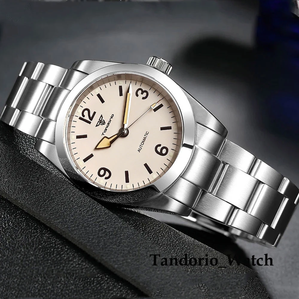 Tandorio Automatic Asia 2824/Miyota 8215 Mechanical Men's Watch Sapphire Glass 36mm/39mm Stainless Steel Black/Beige Wristwatch
Tandorio Automatic Asia 2824/Miyota 8215 Mechanical Men's Watch Sapphire Glass 36mm/39mm Stainless Steel Black/Beige Wristwatch