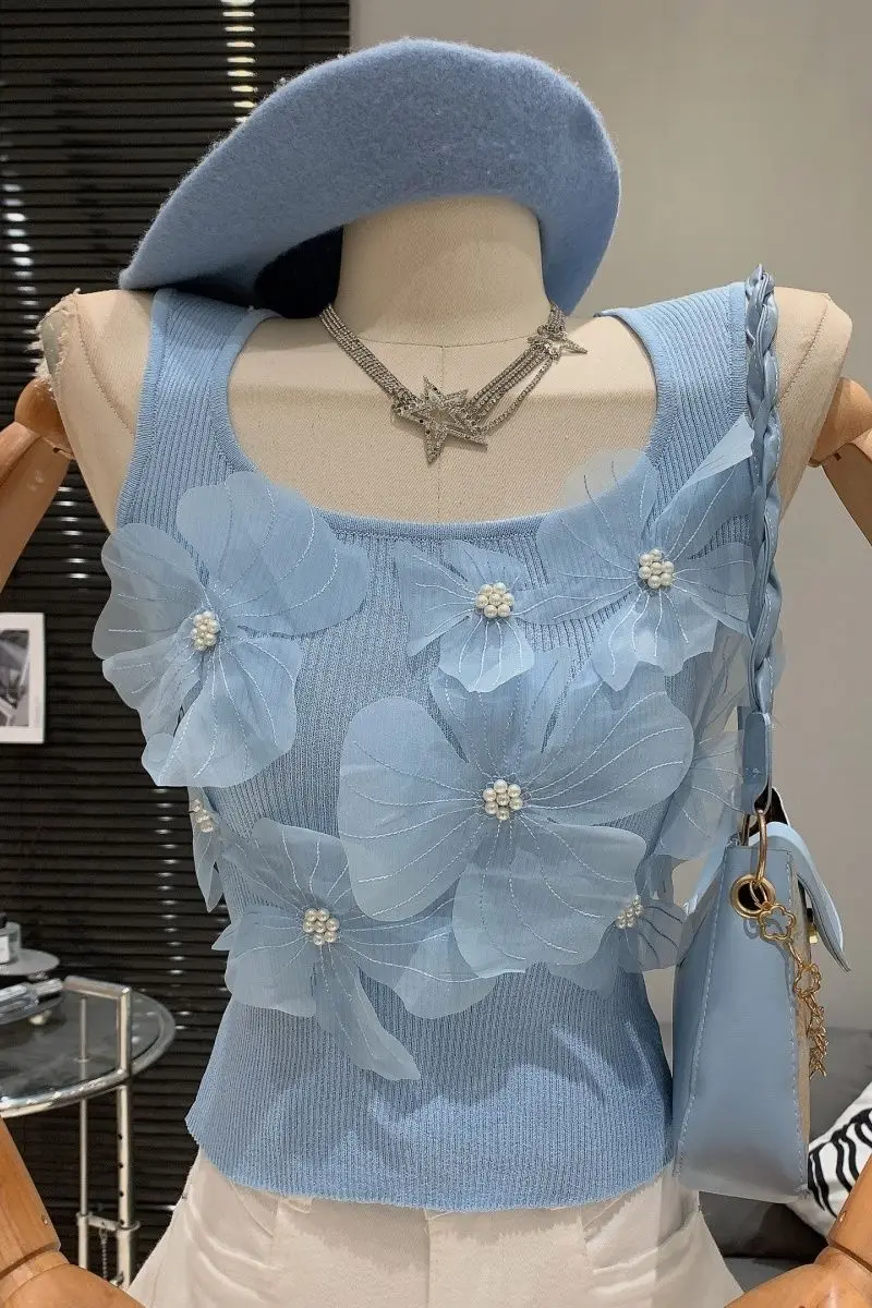 Summer Sweet Ice Silk Knitted Round Collar Slims Floral Tank Outer Wear Vest Women Fashion Sleeveless Vest Solid Causal Top Z999
Summer Sweet Ice Silk Knitted Round Collar Slims Floral Tank Outer Wear Vest Women Fashion Sleeveless Vest Solid Causal Top Z999