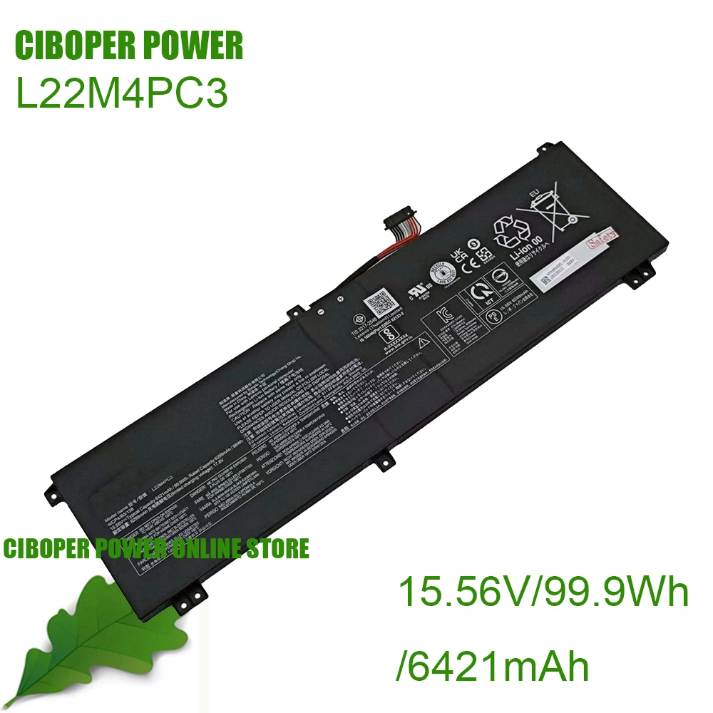 CP Laptop Battery L22M4PC3 L22B4PC3 L22C4PC3 L22D4PC3 L22L4PC3 15.56V/99.99Wh/6421mAh For Legion Slim 7 series 9i Gen 8 Series
CP Laptop Battery L22M4PC3 L22B4PC3 L22C4PC3 L22D4PC3 L22L4PC3 15.56V/99.99Wh/6421mAh For Legion Slim 7 series 9i Gen 8 Series