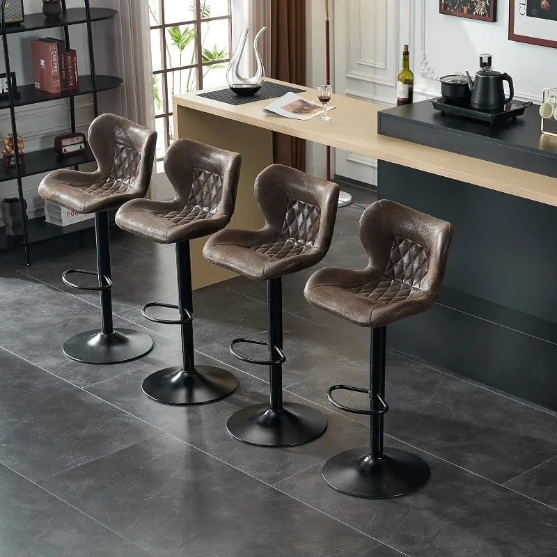 Set of 2 Bar Stools, Counter Height Adjustable 24-33 inch Bar Chairs , 360° Swivel Barstool Chairs Counter Barstool Retro Brown
Set of 2 Bar Stools, Counter Height Adjustable 24-33 inch Bar Chairs , 360° Swivel Barstool Chairs Counter Barstool Retro Brown