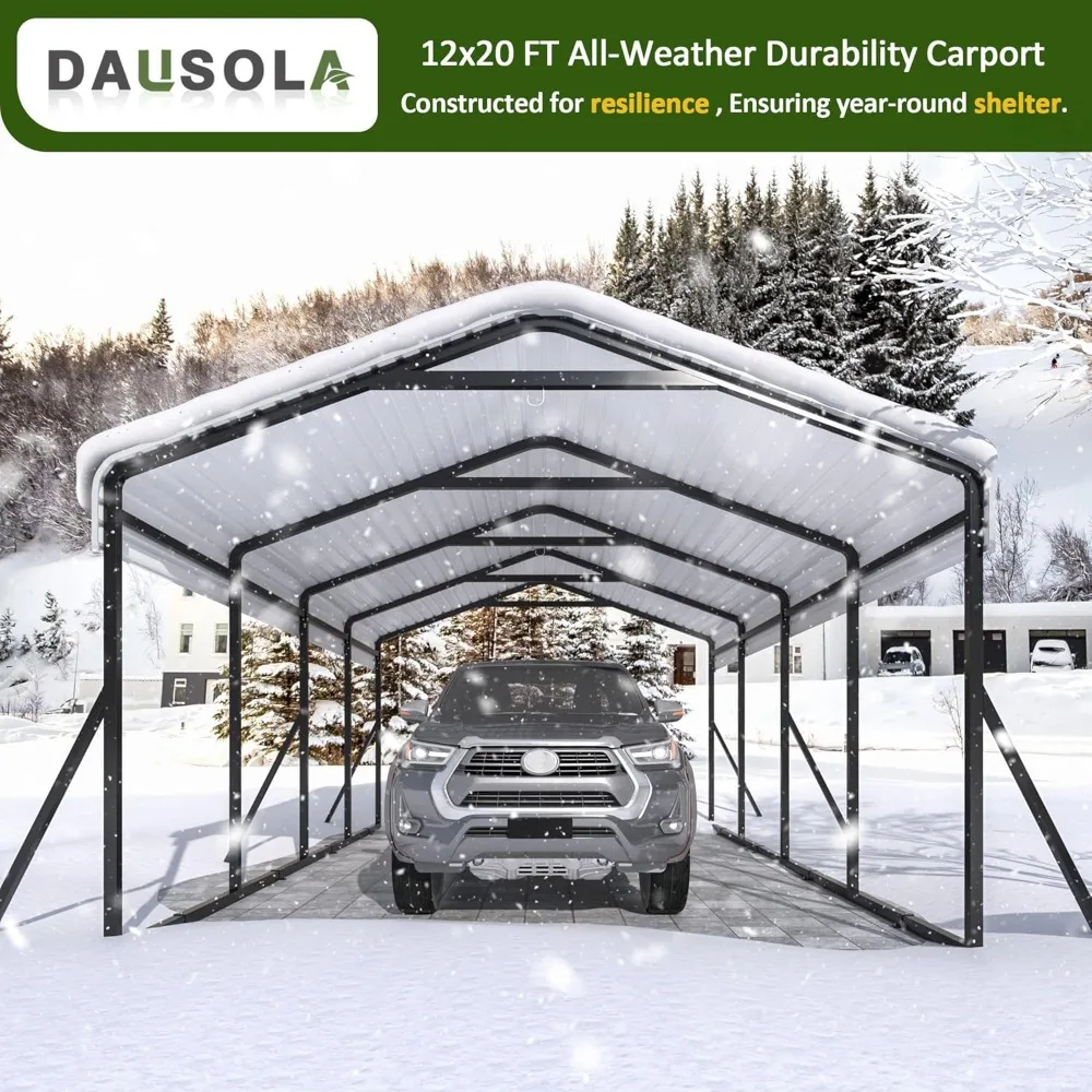12x20 FT Heavy Duty Metal Carport Canopy with Enhanced Base And Roof for All-Weather Protection Outdoor Customizable Shelter
12x20 FT Heavy Duty Metal Carport Canopy with Enhanced Base And Roof for All-Weather Protection Outdoor Customizable Shelter