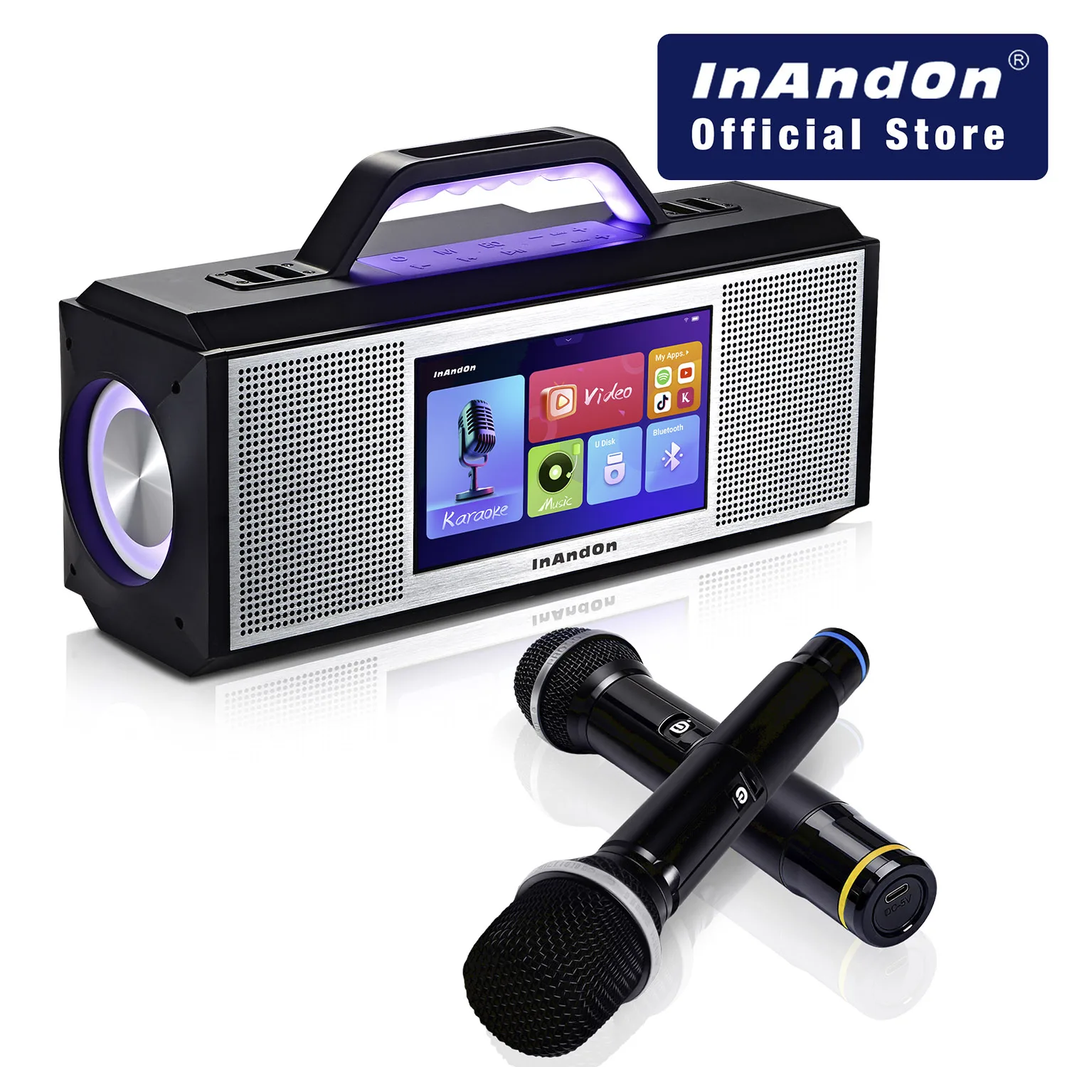 InAndOn X5 Karaoke Machine 8" Touch Screen 480W Speaker 2 Wireless Mics YouTube Cloud Library Bluetooth WiFi Home KTV System
InAndOn X5 Karaoke Machine 8" Touch Screen 480W Speaker 2 Wireless Mics YouTube Cloud Library Bluetooth WiFi Home KTV System
