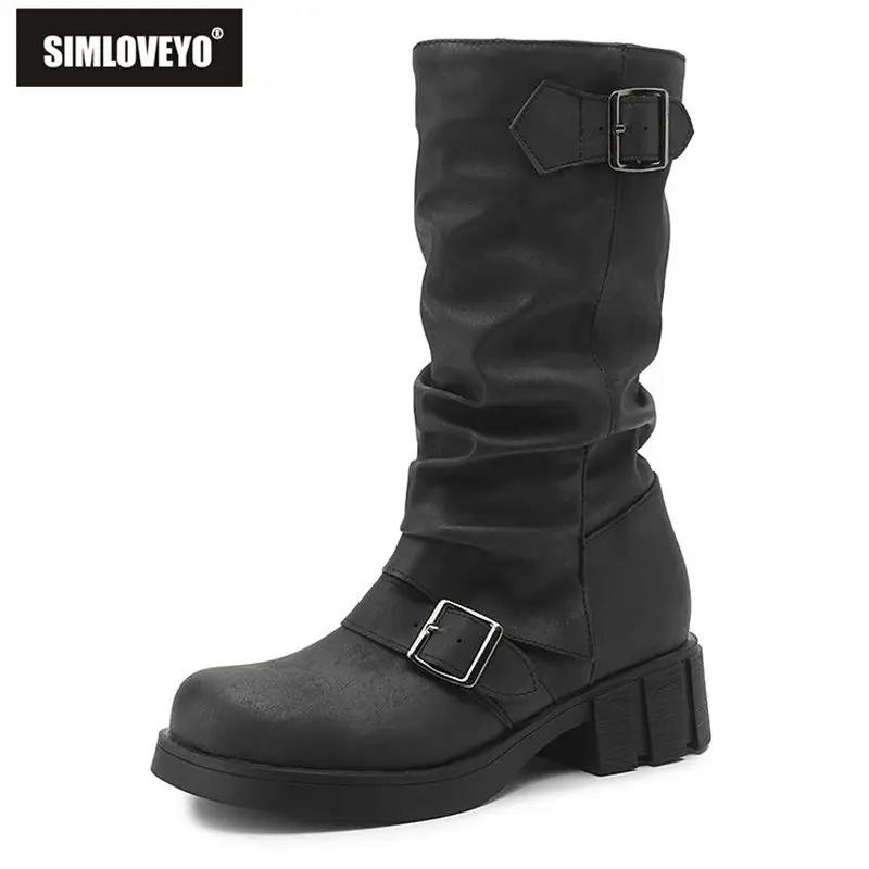 SIMLOVEYO винтажные женские сапоги до середины икры с круглым носком на толстом каблуке 4,5 см без застежки плиссированные Большие размеры 42 43 повседневные ботинки для отдыха
SIMLOVEYO винтажные женские сапоги до середины икры с круглым носком на толстом каблуке 4,5 см без застежки плиссированные Большие размеры 42 43 повседневные ботинки для отдыха