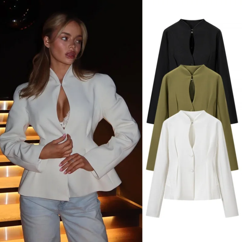 Withered 2026 Summer New Product European And American Style Solid Color Versatile Stand Up Collar Hollow Waist Suit Coat
Withered 2026 Summer New Product European And American Style Solid Color Versatile Stand Up Collar Hollow Waist Suit Coat