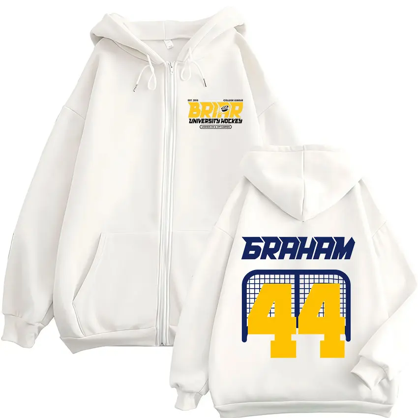 Graham 44 Off Campus TV Series Briar University Hockey Zipper Hoodies Men's Casual Long Sleeves Zip Up Hooded Sweatshirt Jacket
Graham 44 Off Campus TV Series Briar University Hockey Zipper Hoodies Men's Casual Long Sleeves Zip Up Hooded Sweatshirt Jacket