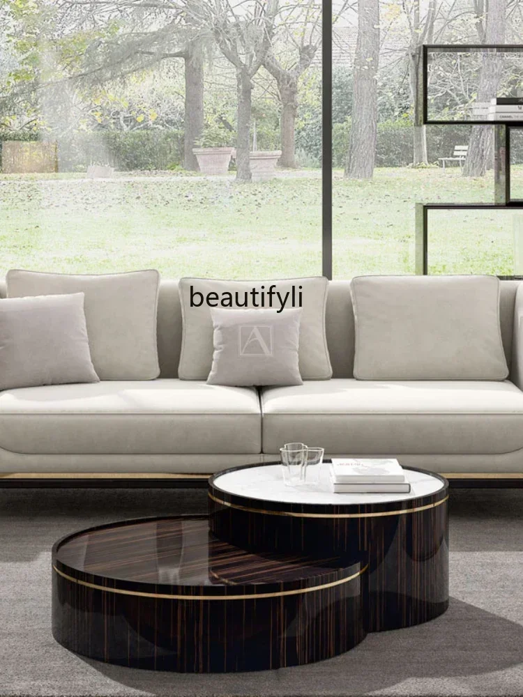 Post-Modern High and Low round Tea Table Combination Set Child and Mother Italian Style Minimalist Tea Table 
Post-Modern High and Low round Tea Table Combination Set Child and Mother Italian Style Minimalist Tea Table