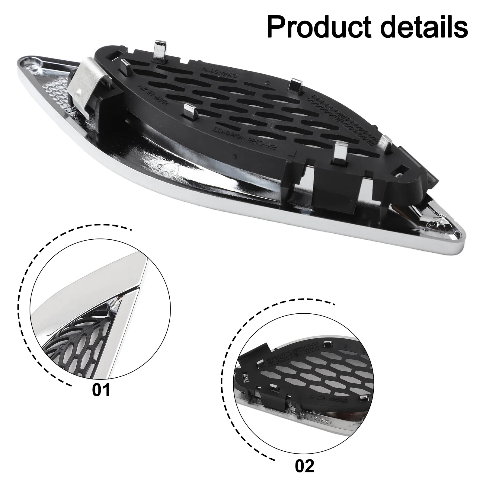 High Quality New Air Inlet Grille Waterproof Silver 670013530 Body Side Fender Fender Vent Grilles Replacement
High Quality New Air Inlet Grille Waterproof Silver 670013530 Body Side Fender Fender Vent Grilles Replacement