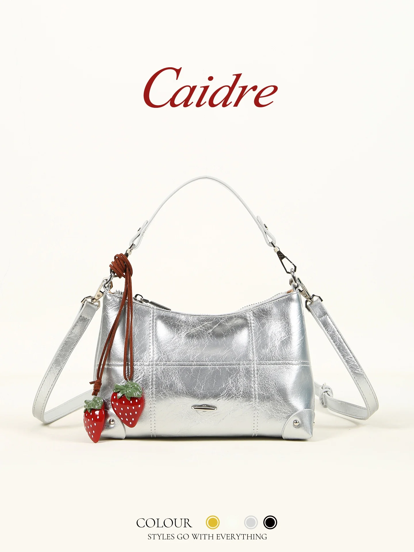 Caidre Silver Handbag Women's Commuter Bag Fashionable Shoulder Crossbody Bag Soft PU Leather Pure Color Small Size
Caidre Silver Handbag Women's Commuter Bag Fashionable Shoulder Crossbody Bag Soft PU Leather Pure Color Small Size