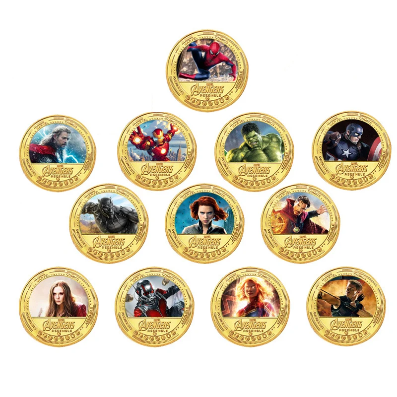 12 models Marvel Avengers Spider Man Iron Man Commemorative Coin Commemorative Medal Marvel Peripheral Gifts collection
12 models Marvel Avengers Spider Man Iron Man Commemorative Coin Commemorative Medal Marvel Peripheral Gifts collection