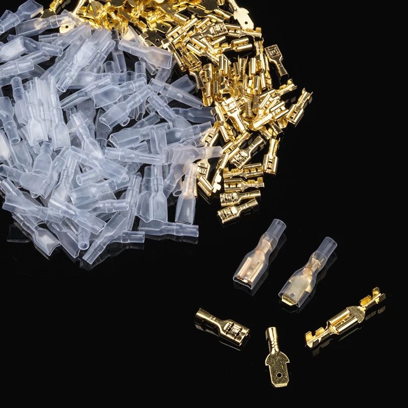 200pcs 2.8/4.8/6.3mm Wire Spade Crimp Terminal Wire Connector Quick Splice Male and Female Assortment Kit with Insulating Sleeve
200pcs 2.8/4.8/6.3mm Wire Spade Crimp Terminal Wire Connector Quick Splice Male and Female Assortment Kit with Insulating Sleeve