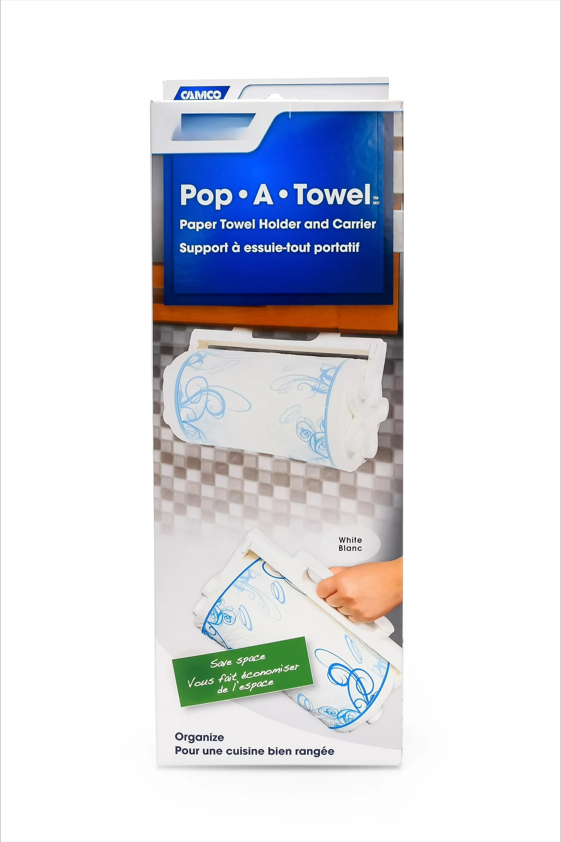 Pop-A-Towel - Mountable/Portable Paper Towel Holder Dispenser and Carrier, White
Pop-A-Towel - Mountable/Portable Paper Towel Holder Dispenser and Carrier, White